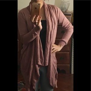Rose wool blend warm stylish open cardigan